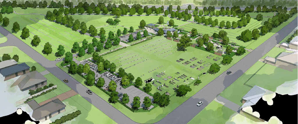 ARTIST IMPRESSION: This concept drawing shows how an expanded Gracemere Cemetery could look in the future. The site adjoins Bland and Fisher Sts. ARTIST IMPRESSION: This concept drawing shows how an expanded Gracemere Cemetery could look in the future. The site adjoins Bland and Fisher Sts.